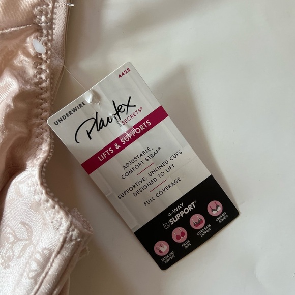 Playtex Secrets Lifts & Supports Underwire Bra 4422 Full Coverage Sandshell 36D - Picture 3 of 4